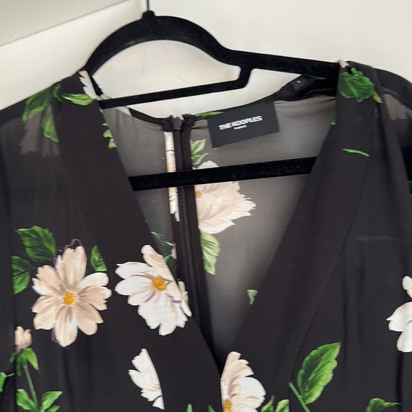 The Kooples Allure Ruffled Long Sleeve Floral Midi Dress sz 1 - Picture 10 of 12